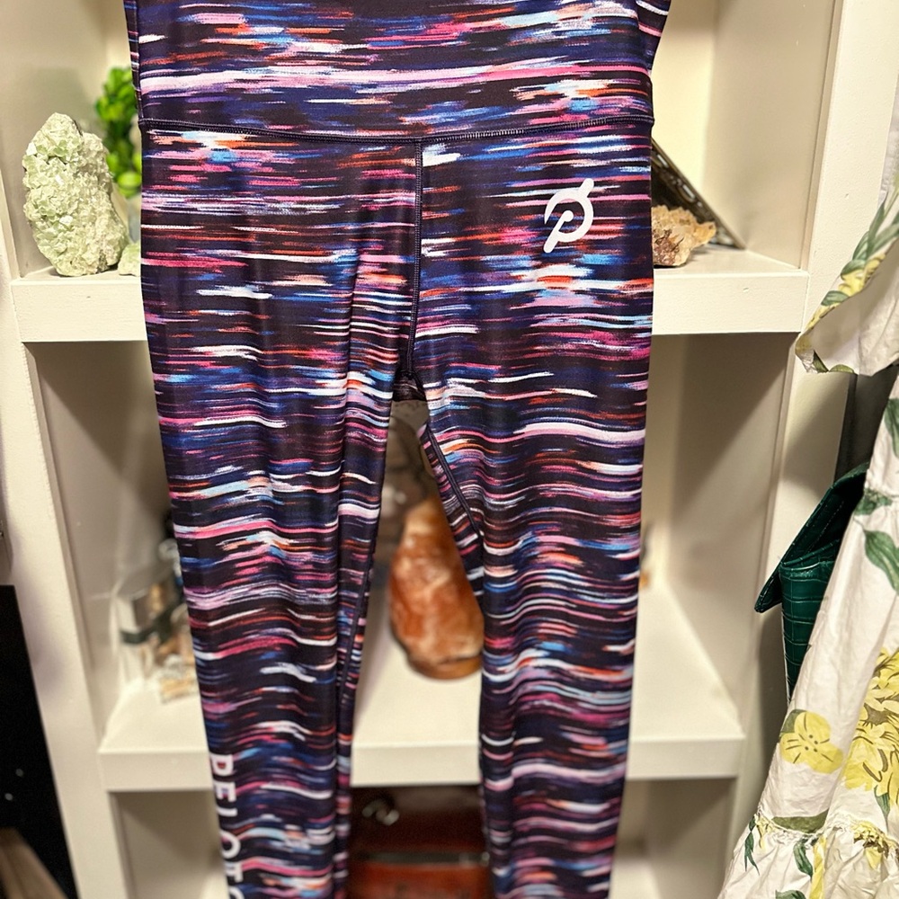 Peloton Striped Leggings - Purple and Pink